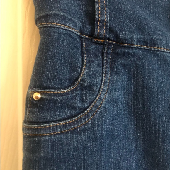 Y2K Curvify Size 15 Brazilian Butt-Lift Dark Wash Denim Cropped Jeans Capris - Picture 12 of 16